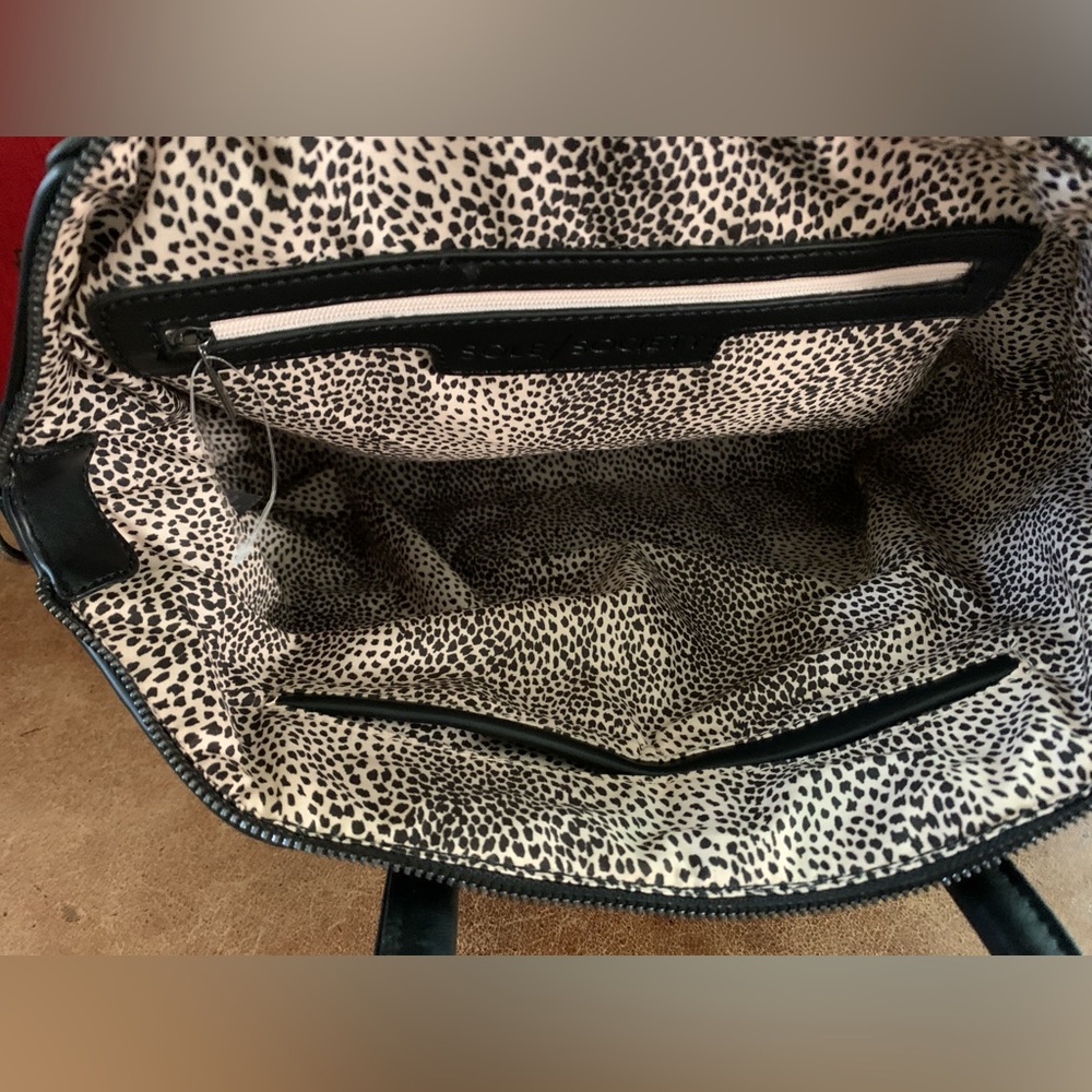 Sole Society Black Structured Bag with Panel Detail - Picture 6 of 15
